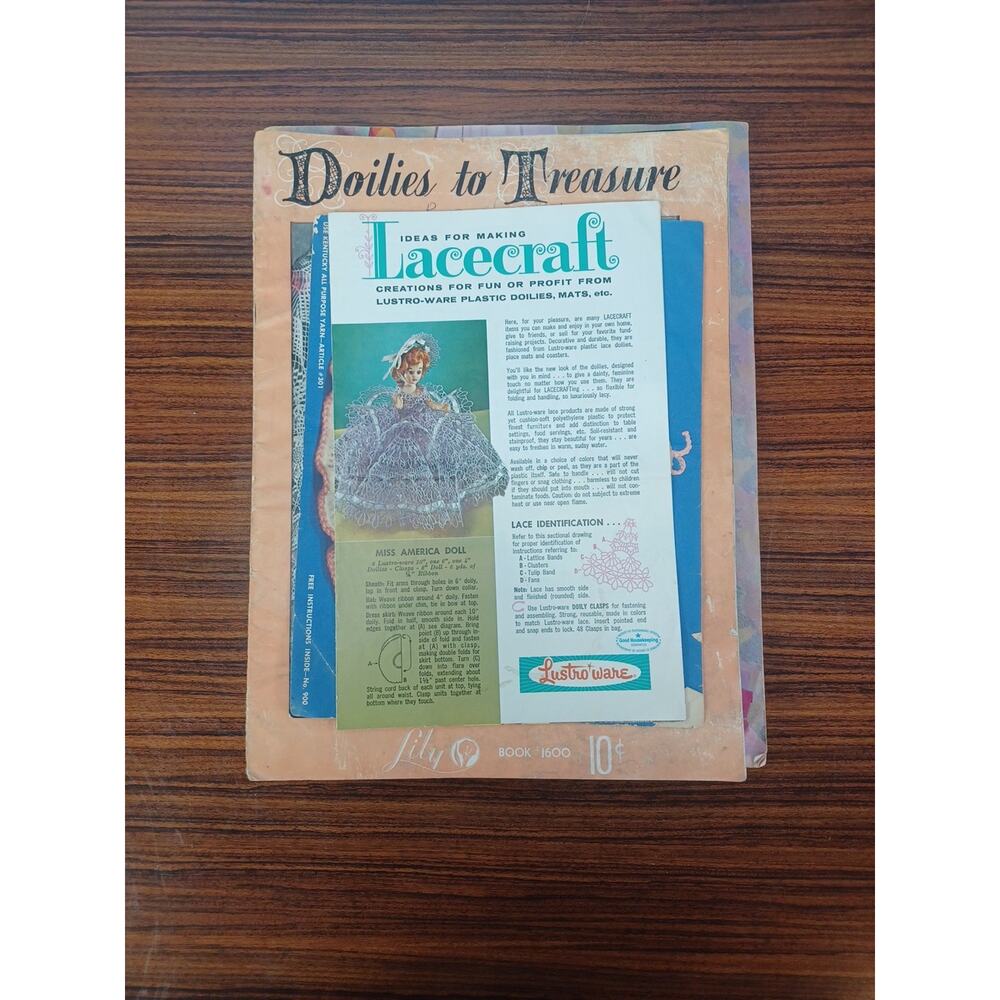 Vintage Crocheting & Knitting Books Doily,Dolls,Art Fun 1940's - 1960's Crafts - Picture 11 of 12